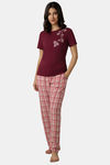 Amante Viscose Pyjama - Blush Rose Check Print — thumbnail 5